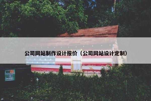 公司网站制作设计报价（公司网站设计定制）