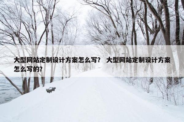 大型网站定制设计方案怎么写？ 大型网站定制设计方案怎么写的？