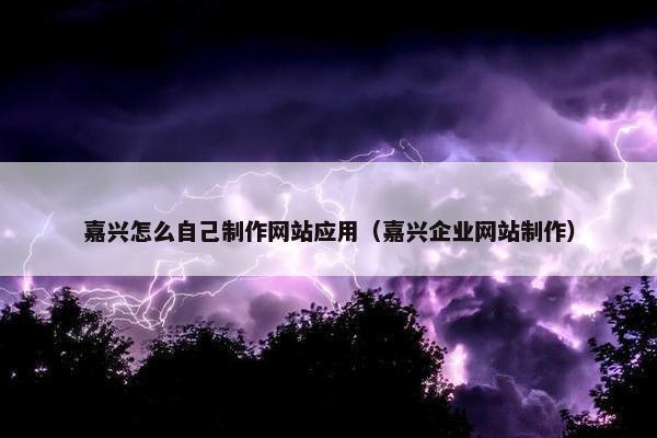 嘉兴怎么自己制作网站应用（嘉兴企业网站制作）