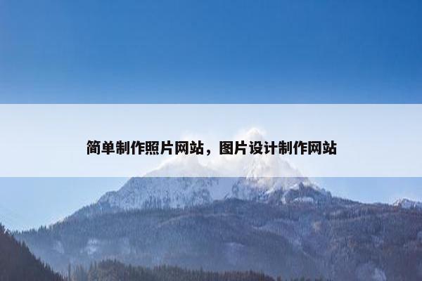 简单制作照片网站，图片设计制作网站