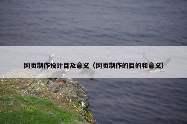 网页制作设计目及意义（网页制作的目的和意义）