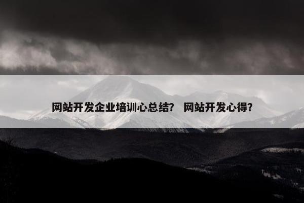 网站开发企业培训心总结？ 网站开发心得？