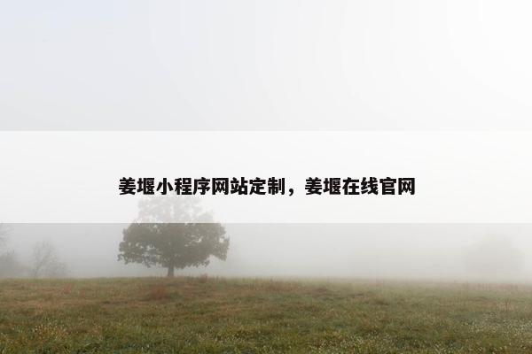 姜堰小程序网站定制，姜堰在线官网