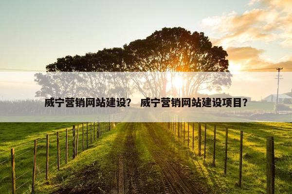 威宁营销网站建设？ 威宁营销网站建设项目？
