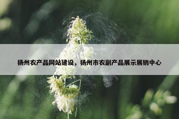 扬州农产品网站建设，扬州市农副产品展示展销中心