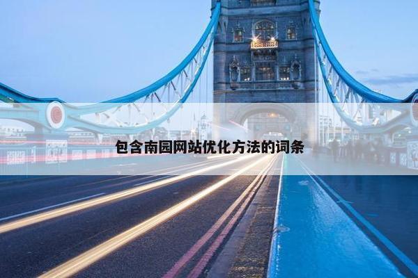包含南园网站优化方法的词条