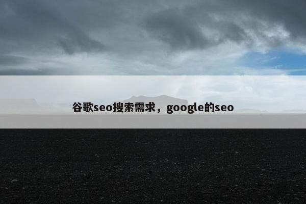 谷歌seo搜索需求，google的seo