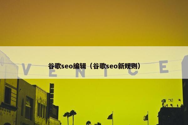 谷歌seo编辑（谷歌seo新规则）