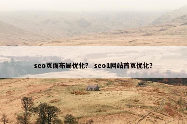 seo页面布局优化？ seo1网站首页优化？