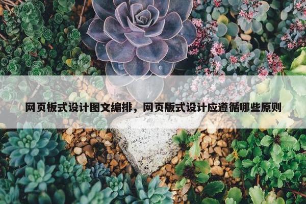 网页板式设计图文编排，网页版式设计应遵循哪些原则