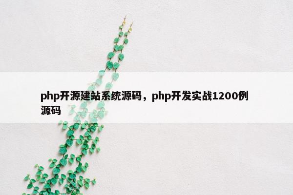 php开源建站系统源码，php开发实战1200例 源码