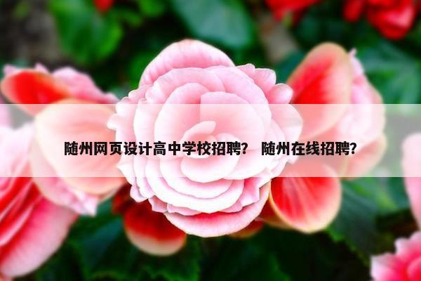 随州网页设计高中学校招聘？ 随州在线招聘？