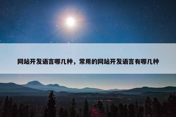 网站开发语言哪几种，常用的网站开发语言有哪几种