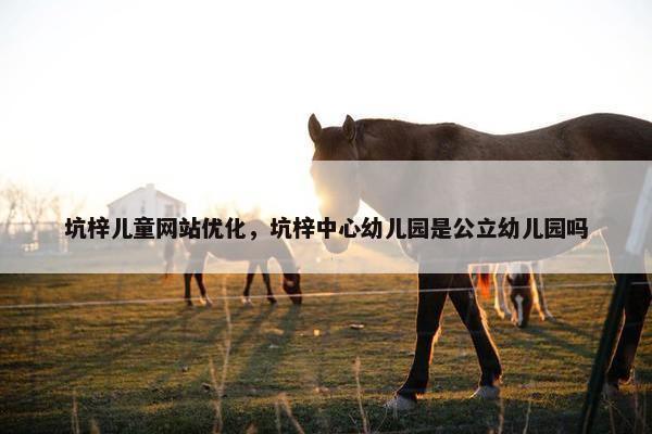 坑梓儿童网站优化，坑梓中心幼儿园是公立幼儿园吗