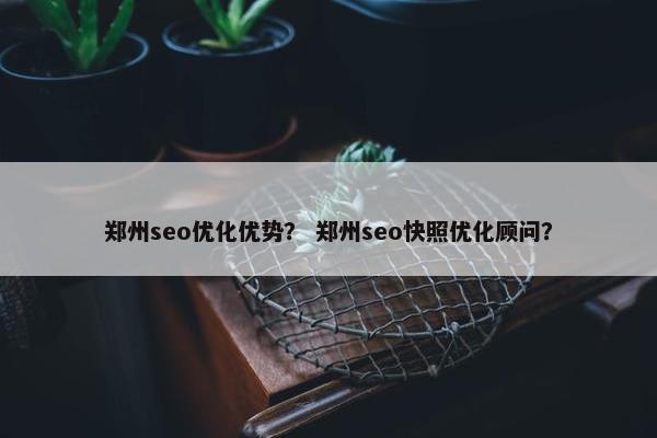 郑州seo优化优势？ 郑州seo快照优化顾问？