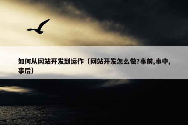 如何从网站开发到运作（网站开发怎么做?事前,事中,事后）
