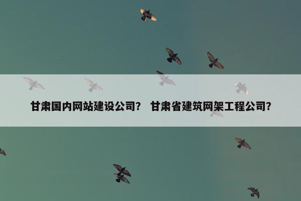 甘肃国内网站建设公司？ 甘肃省建筑网架工程公司？