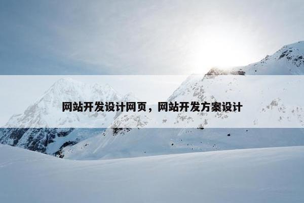 网站开发设计网页，网站开发方案设计
