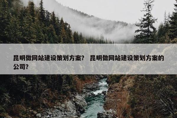 昆明做网站建设策划方案？ 昆明做网站建设策划方案的公司？