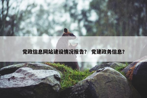 党政信息网站建设情况报告？ 党建政务信息？