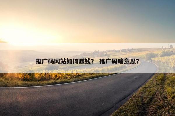 推广码网站如何赚钱？ 推广码啥意思？