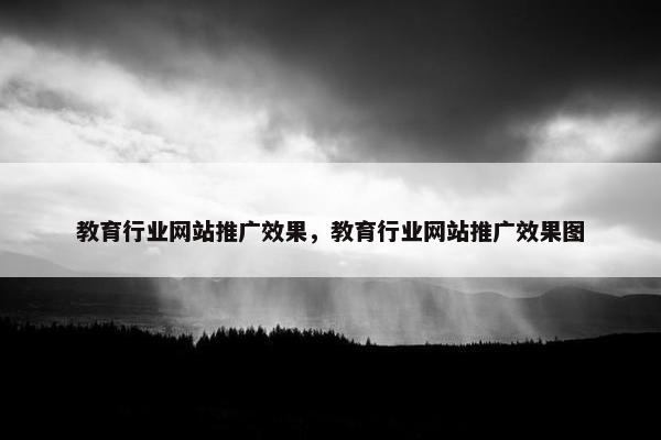 教育行业网站推广效果，教育行业网站推广效果图
