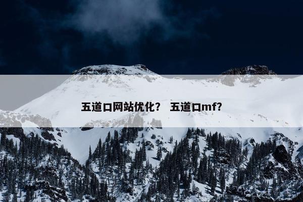 五道口网站优化？ 五道口mf？