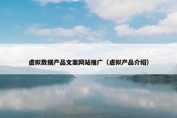 虚拟数据产品文案网站推广（虚拟产品介绍）