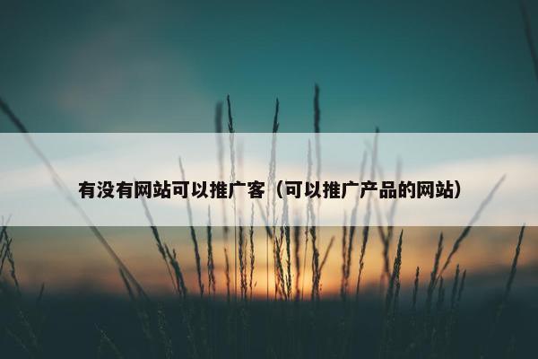 有没有网站可以推广客（可以推广产品的网站）