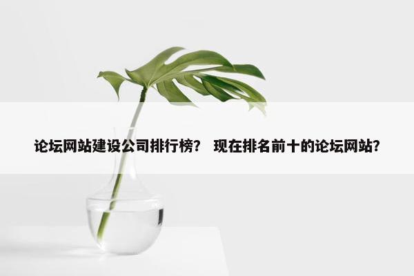 论坛网站建设公司排行榜？ 现在排名前十的论坛网站？