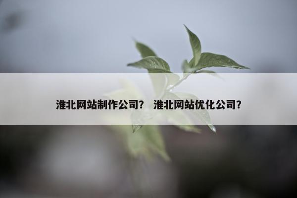 淮北网站制作公司？ 淮北网站优化公司？