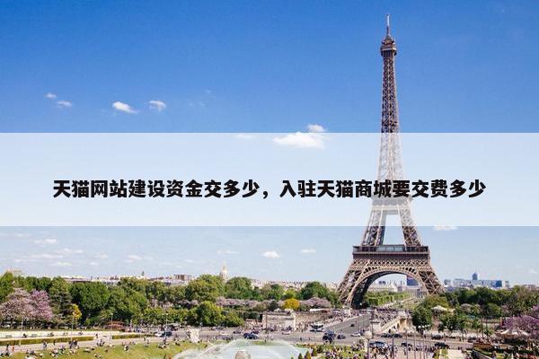 天猫网站建设资金交多少，入驻天猫商城要交费多少