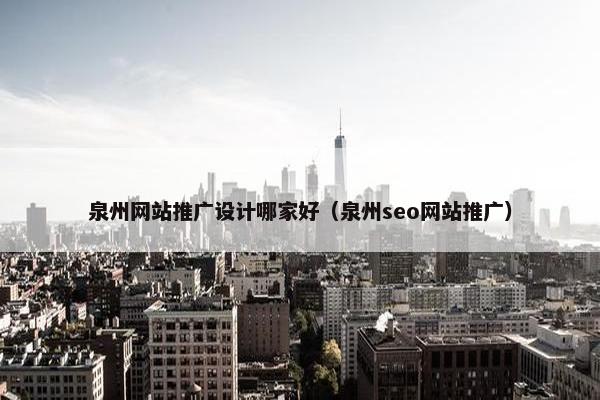 泉州网站推广设计哪家好（泉州seo网站推广）