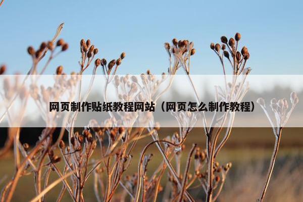 网页制作贴纸教程网站（网页怎么制作教程）