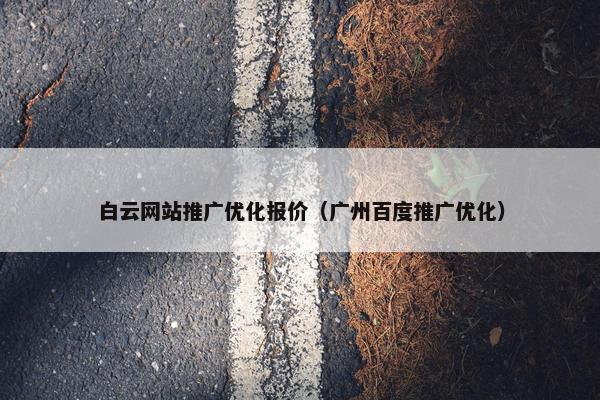 白云网站推广优化报价（广州百度推广优化）