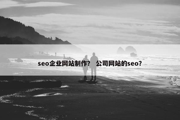 seo企业网站制作？ 公司网站的seo？
