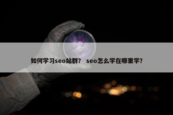 如何学习seo站群？ seo怎么学在哪里学？