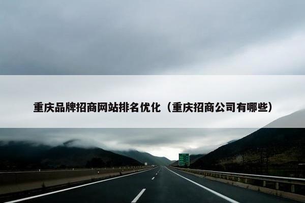 重庆品牌招商网站排名优化（重庆招商公司有哪些）