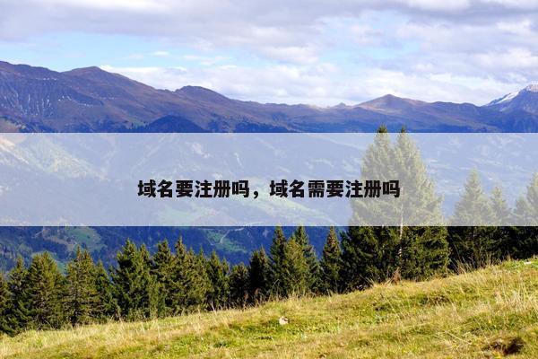 域名要注册吗，域名需要注册吗