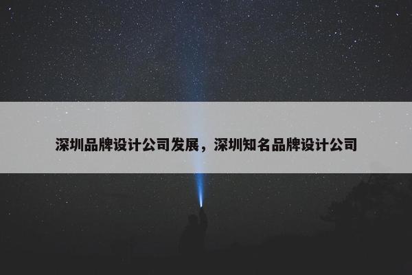 深圳品牌设计公司发展，深圳知名品牌设计公司