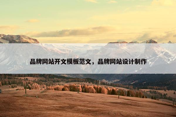 品牌网站开文模板范文，品牌网站设计制作
