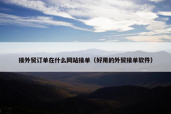 接外贸订单在什么网站接单（好用的外贸接单软件）
