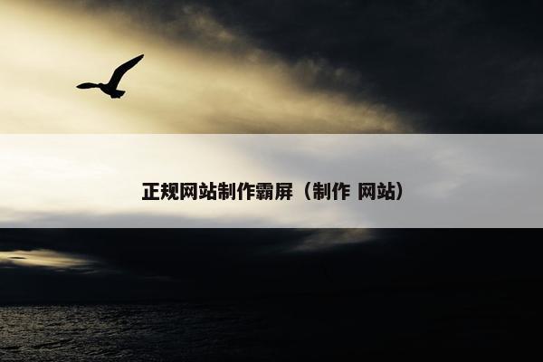 正规网站制作霸屏（制作 网站）