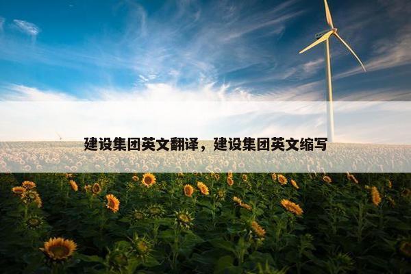 建设集团英文翻译，建设集团英文缩写