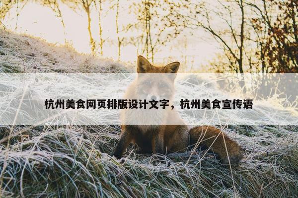 杭州美食网页排版设计文字，杭州美食宣传语
