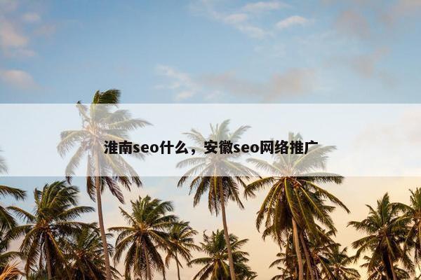 淮南seo什么，安徽seo网络推广