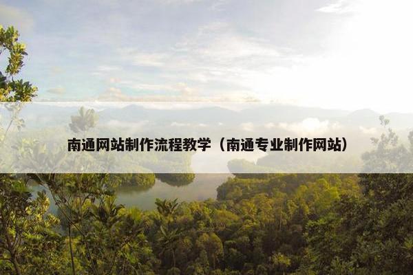 南通网站制作流程教学（南通专业制作网站）
