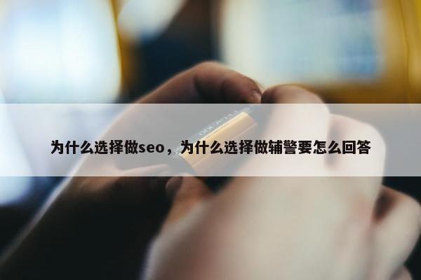 为什么选择做seo，为什么选择做辅警要怎么回答