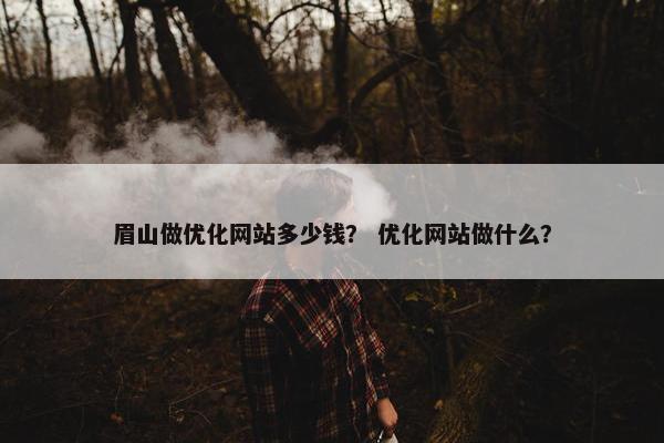眉山做优化网站多少钱？ 优化网站做什么？