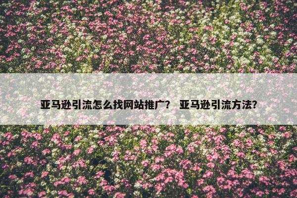 亚马逊引流怎么找网站推广？ 亚马逊引流方法？